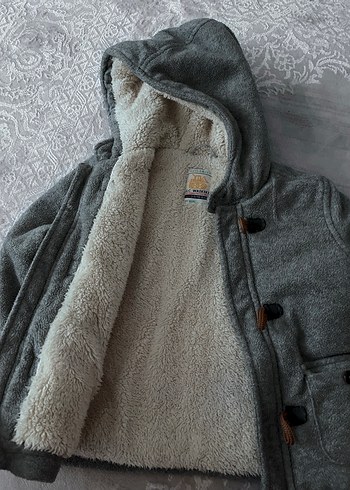 Düğmeli Gri Erkek Çocuk Kabanı - Görsel 2