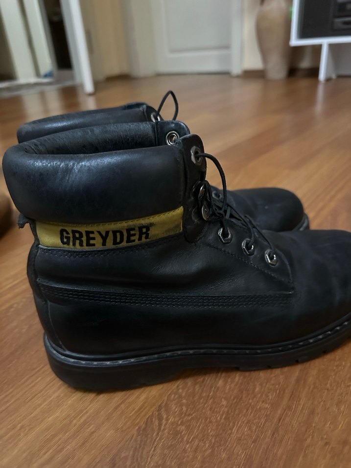 Gri Kadın Deri Bot Wedge Topuklu - Görsel 2