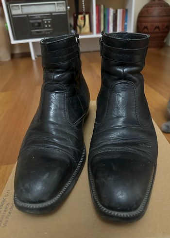 Siyah Deri Tokalı Erkek Bot - Görsel 3