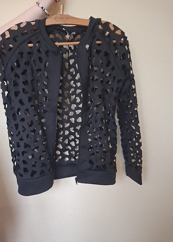 Siyah Dantel Desenli Goth Kadın Ceket - Görsel 2