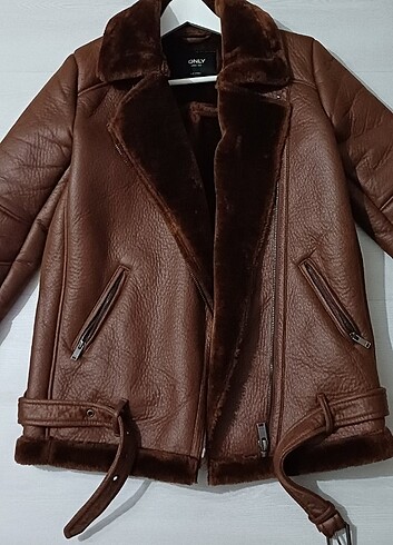 ONLY SUNİ KÜRKLÜ ÇİFT YÜZLÜ BIKER CEKET
