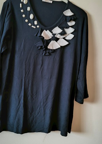 motif tiriko lacivert V Yaka Bluz