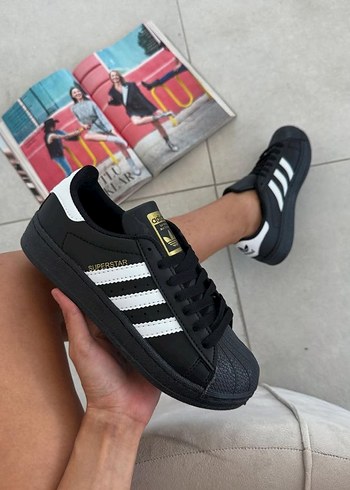 Adidas Unisex Siyah Superstar Sneakers 36/44 Arası