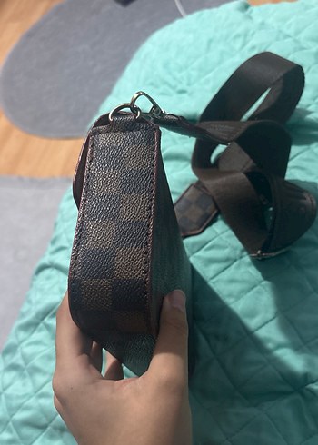 Louis Vuitton Kahverengi Kareli Deri Kadın Çapraz Çanta
