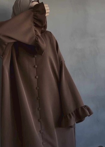 Bordo Uzun Kollu Düğmeli Kadın Elbise - Görsel 3