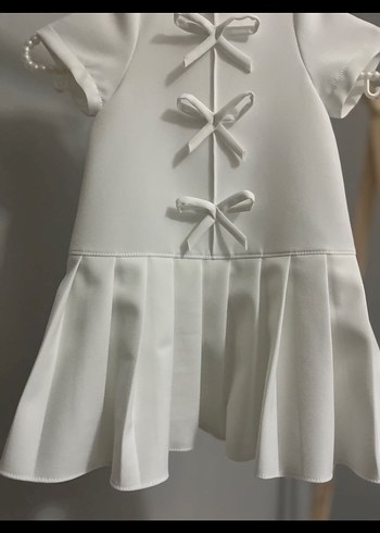 Kız Çocuk Piliseli Beyaz Elbise - Görsel 2