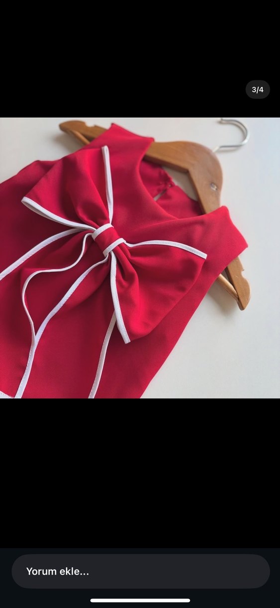 Kız Çocuk Beyaz Fiyonk Detaylı Askılı Elbise - Görsel 3