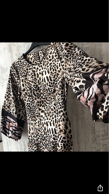 m Beden Leopar desenli elbise