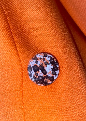 Düğmeli Turuncu Kadın Blazer - Görsel 6