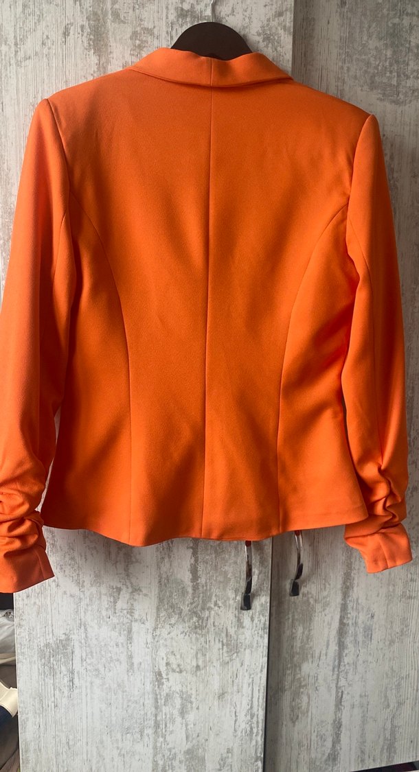 Düğmeli Turuncu Kadın Blazer - Görsel 5