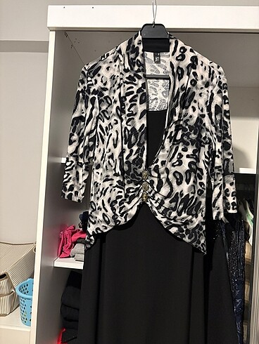 Leopar birleşik elbise