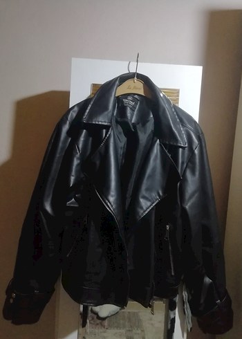 Kadın Siyah Deri Biker Ceket