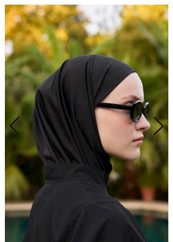 Siyah Minimalist Kadın haşema mayo şal Başörtüsü