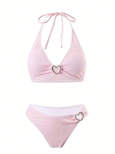 Pembe kalpli bikini takımı