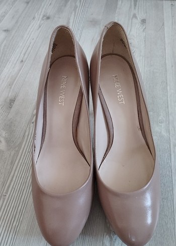 Nine West Bej Deri Platform Topuklu Kadın Stiletto