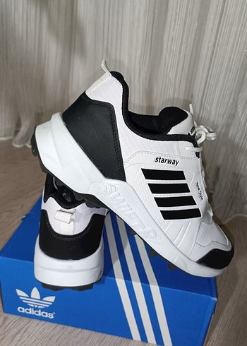 Beyaz Siyah Bağcıklı erkek Sneaker - Görsel 3