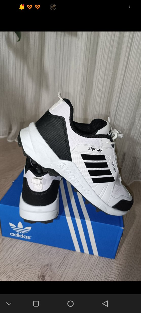 Beyaz Siyah Bağcıklı erkek Sneaker - Görsel 3