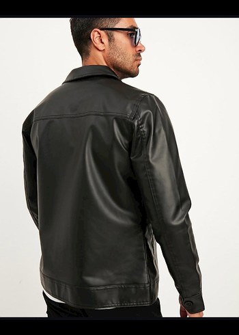 Siyah erkek Deri Ceket - Görsel 3