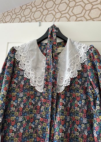 Suud Collection Çiçek Desenli Uzun Kol Bohem Elbise Touche