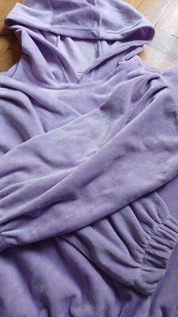 7 Yaş Beden Lila sweatshirt kapuşonlu