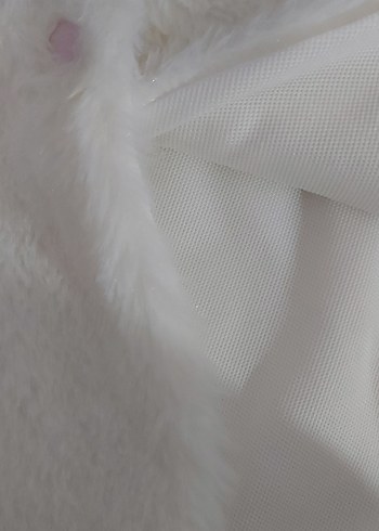 Beyaz Kız Çocuk Kürklü Kolsuz Yelek - Görsel 4