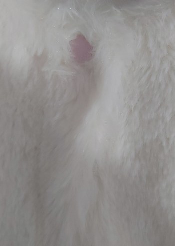 Beyaz Kız Çocuk Kürklü Kolsuz Yelek - Görsel 3