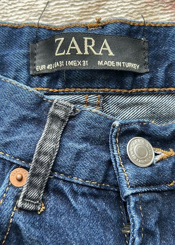 Zara Zara Kadın Lacivert Regular Fit Denim Jean