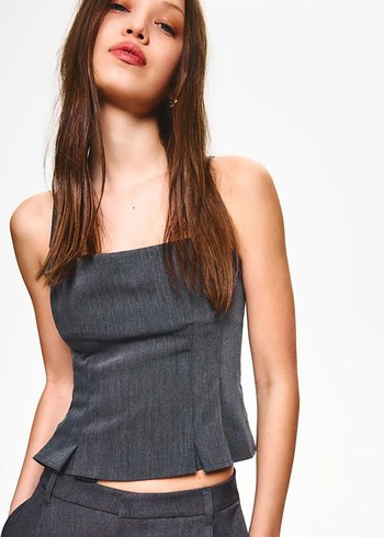 Bershka gri askılı top