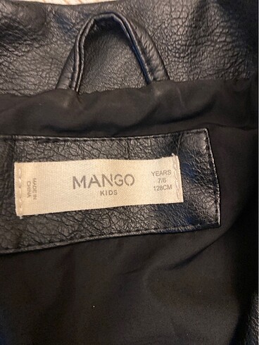 7 Yaş Beden Mango deri ceket gerçek deri