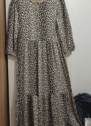 m Beden siyah Renk Zara leopar desenli elbise
