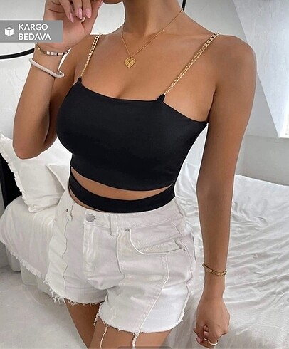 diğer Beden Crop Siyah
