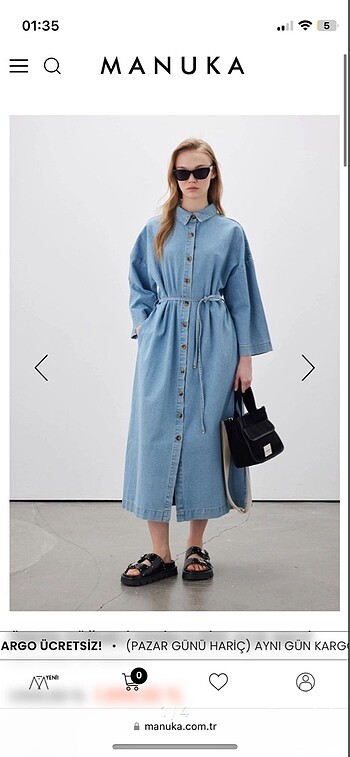 Manuka denim elbise