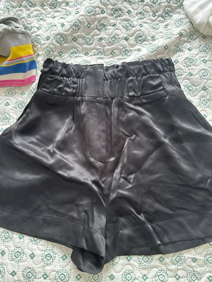 Siyah Salaş Mini Deri Şort - Görsel 5