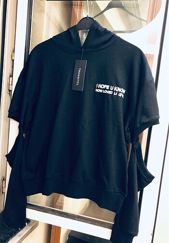 diğer Beden KESİK KOL DEKOLTELİ SWEATSHIRT-KAPÜŞONLU