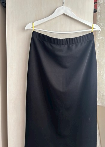 Drapeli Siyah kalem Eteği - Görsel 2