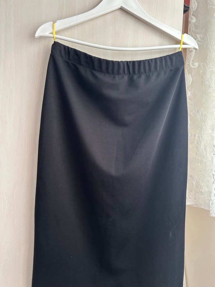 Drapeli Siyah kalem Eteği - Görsel 3