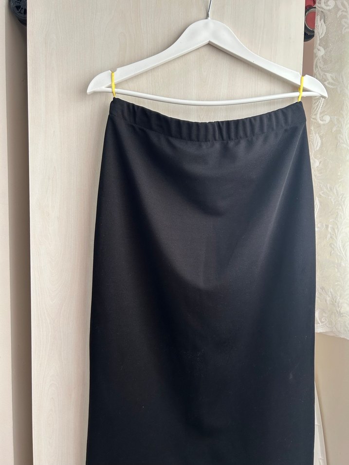 Drapeli Siyah kalem Eteği - Görsel 2