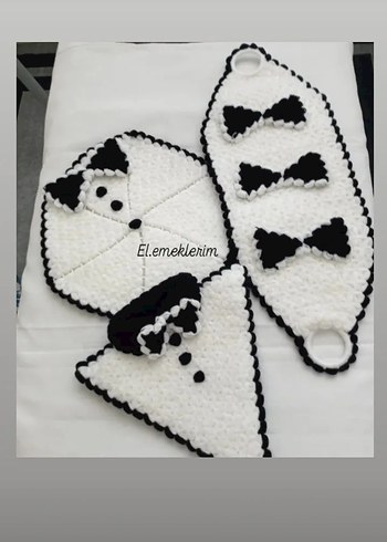 Nakışlı Örgü damat lif seti