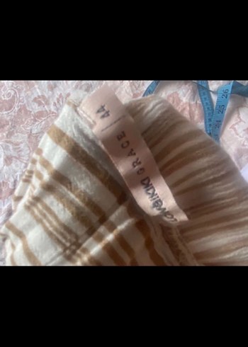 Bej Çizgili Pilili Hamile Etek - Görsel 5