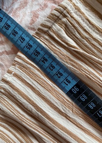 Bej Çizgili Pilili Hamile Etek - Görsel 8