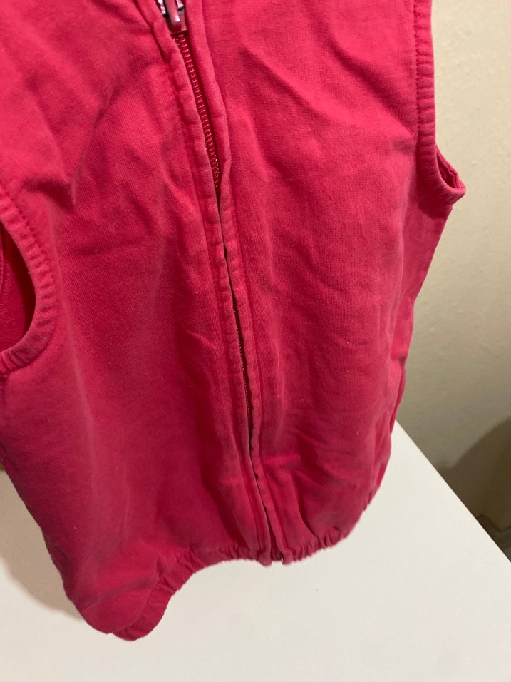 Kız Çocuk Kapüşonlu Kırmızı Fermuarlı Yelek - Görsel 3