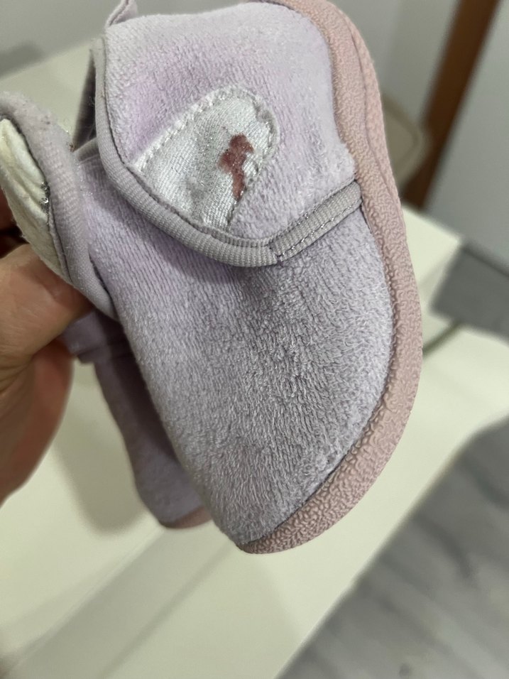 Kız Çocuk Gri Polar Sıcak Terlikler - Görsel 2