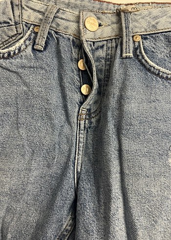 Gri Mavi Kadın Denim Mini Şort - Görsel 2