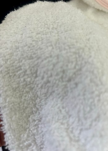 Kız Çocuk Kapüşonlu Beyaz Bornoz - Görsel 2