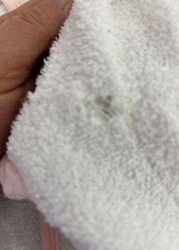 Kız Çocuk Kapüşonlu Beyaz Bornoz - Görsel 4