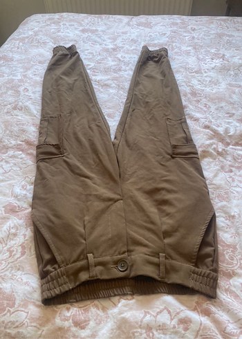 Kahverengi Bol Kesim Midi Kadın Kumaş Pantolon - Görsel 2