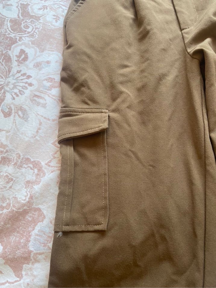 Kahverengi Bol Kesim Midi Kadın Kumaş Pantolon - Görsel 5