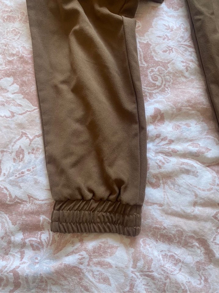 Kahverengi Bol Kesim Midi Kadın Kumaş Pantolon - Görsel 4