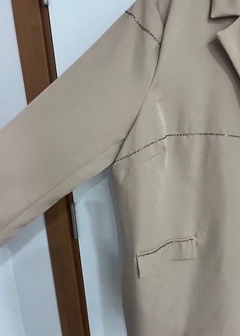 Bej Kadın Mini Blazer Ceket - Görsel 4