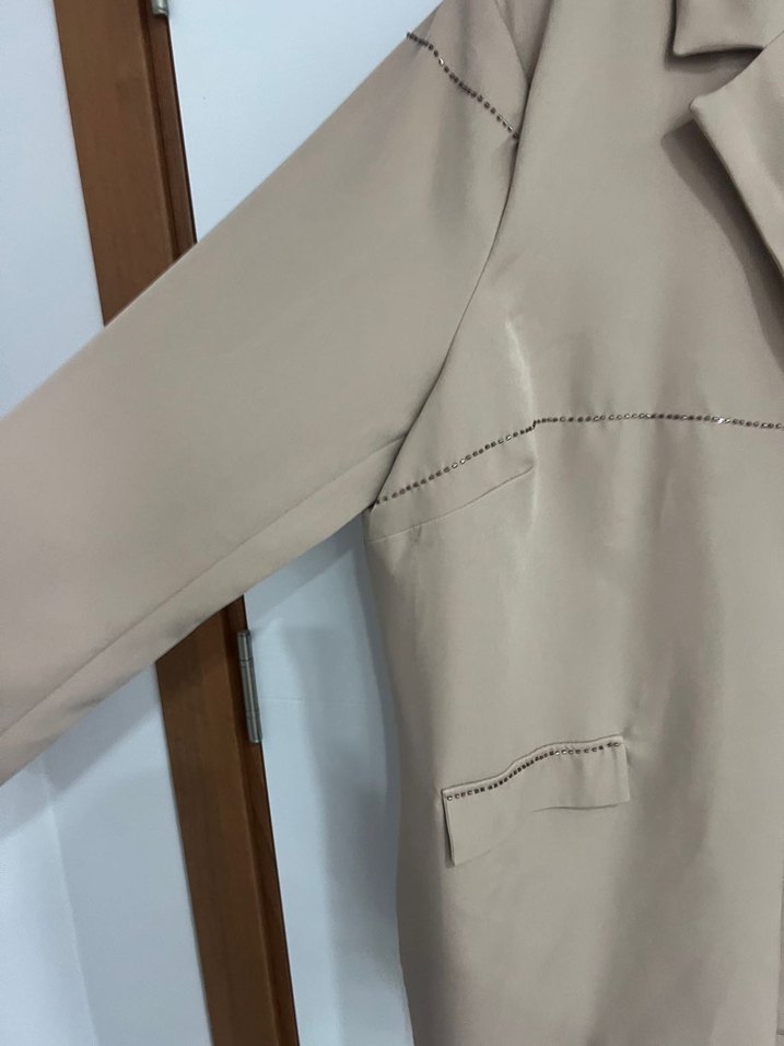 Bej Kadın Mini Blazer Ceket - Görsel 4